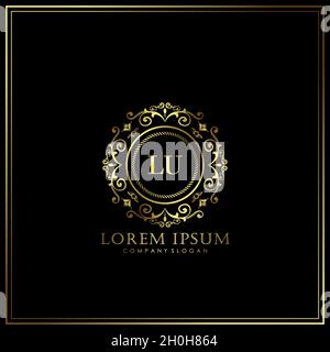 LU Initial Letter Luxury Logo template in vector for Restaurant, Royalty, Boutique, Cafe, Hotel, Heraldic, Jewelry, Fashion and other vector illustrat Stock Vector