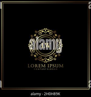 LW Initial Letter Luxury Logo template in vector for Restaurant, Royalty, Boutique, Cafe, Hotel, Heraldic, Jewelry, Fashion and other vector illustrat Stock Vector