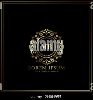 MB Initial Letter Luxury Logo template in vector for Restaurant, Royalty, Boutique, Cafe, Hotel, Heraldic, Jewelry, Fashion and other vector illustrat Stock Vector