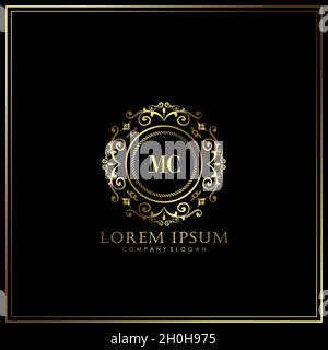 MC Initial Letter Luxury Logo template in vector for Restaurant, Royalty, Boutique, Cafe, Hotel, Heraldic, Jewelry, Fashion and other vector illustrat Stock Vector