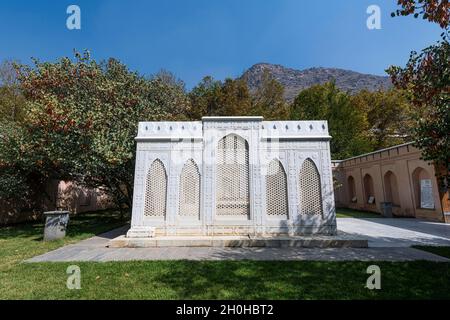 Baburs shrine, Gardens of Babur, Kabul, Afghanistan Stock Photo