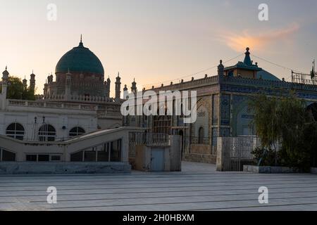 Shrine of the Cloak, Ahmad Shah Durrani mausoleum at sunset, Kandahar, Afghanistan Stock Photo