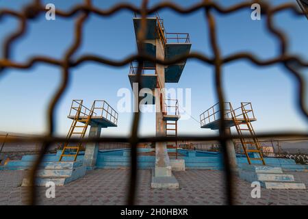 Former swimming pool where the Taliban were hanging their prisoners ...