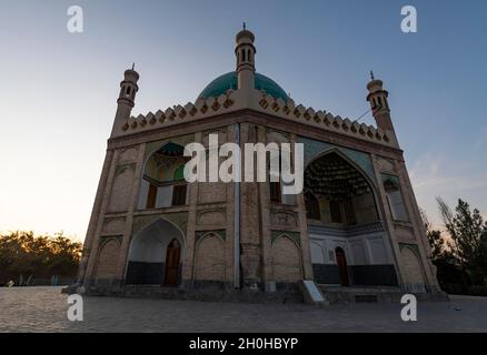 Shrine of the Cloak, Ahmad Shah Durrani mausoleum at sunset, Kandahar, Afghanistan Stock Photo