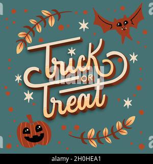 trick treat lettering vector design illustration Stock Vector