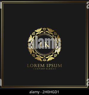 LK Initial Letter Luxury Logo template in vector for Restaurant, Royalty, Boutique, Cafe, Hotel, Heraldic, Jewelry, Fashion and other vector illustrat Stock Vector