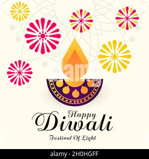 vector happy diwali festival of light. indian rangoli art Stock Vector