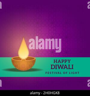 happy diwali with rangoli in decoration Stock Vector