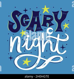 scary night lettering halloween vector design illustration Stock Vector