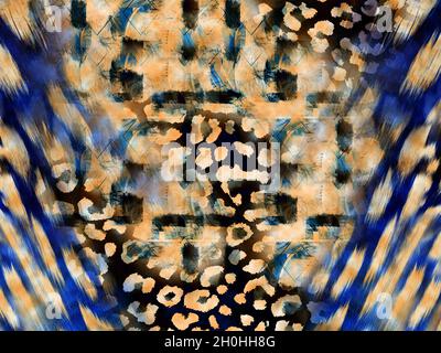Print,Textile Fabric Print Pattern, Cushion Designs, Dress Pattern Design, Leopard, Camouflage, Zebra, Baroque and Combination Patterns. Stock Photo