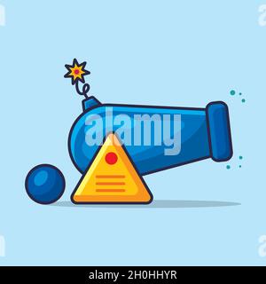 cannon gun isolated cartoon vector illustration in flat style Stock Vector