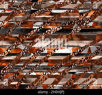 Print,Textile Fabric Print Pattern, Cushion Designs, Dress Pattern Design, Leopard, Camouflage, Zebra, Baroque and Combination Patterns. Stock Photo