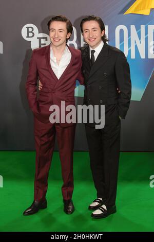 London, UK. 12th Oct, 2021. (L-R) Christian Lees and Jonah Lees attend the World Premiere of 'The Phantom Of The Open' during the 65th BFI (British Film Institute) London Film Festival at The Royal Festival Hall. (Photo by Pietro Recchia/SOPA Images/Sipa USA) Credit: Sipa USA/Alamy Live News Stock Photo