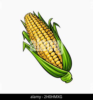 Corn Vector Illustration Cartoon Clipart Stock Vector