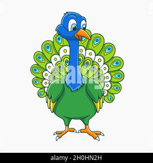 Cartoon funny peacock Stock Vector Image & Art - Alamy