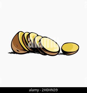 Potato Slices Vector Illustration Cartoon Clipart Stock Vector