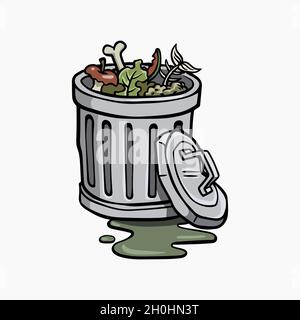 Trash Can Vector Illustration Cartoon Clipart Stock Vector