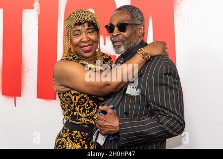 New York, USA. 12th Oct, 2021. Attica survivor Arthur Harrison and wife attend the screening of 'Attica' at the Apollo Theater in New York City on October 12, 2021. (Photo by Gabriele Holtermann/Sipa USA) Credit: Sipa USA/Alamy Live News Stock Photo