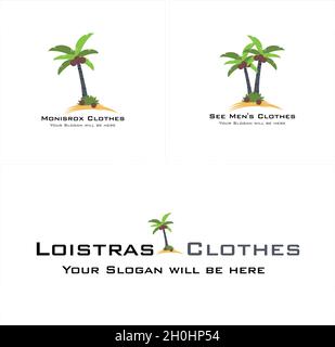Set of business clothes tree coconut branding logo design Stock Vector