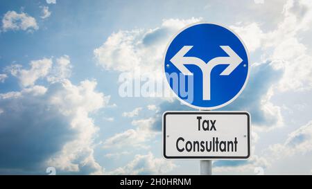 Street Sign the Direction Way to TAX CONSULTANT Stock Photo