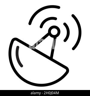 transmitter satelite antena single isolated icon with outline style vector illustration Stock Photo