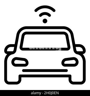 electric car autonomous single isolated icon with filled line style ...