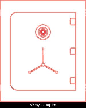 Neon safe red color vector illustration flat style light image Stock Vector