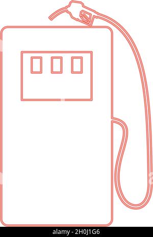Neon gas stration red color vector illustration flat style light image Stock Vector