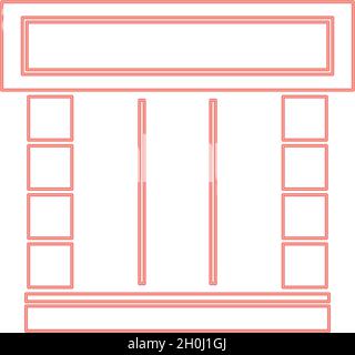 Neon shopfront red color vector illustration flat style light image Stock Vector