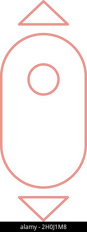 Neon scroll down computer mouse red color vector illustration flat style light image Stock Vector