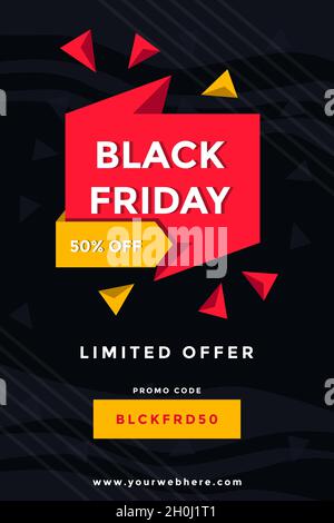 black friday poster banner template vector Stock Vector