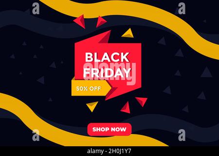 black friday banner sale offer vector template Stock Vector