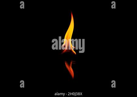 Fire flame on black background Stock Photo