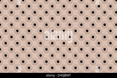 beautiful seamless sunflower pattern. Elegant template for fashion prints. With a beige background Stock Photo