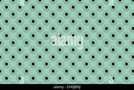 beautiful seamless sunflower pattern. Elegant template for fashion prints. with a mint green background Stock Photo