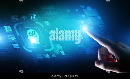 Machine Deep learning algorithms, Artificial intelligence, AI, Automation and modern technology in business as concept. Stock Photo