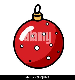 Round ball Christmas tree toy with polka dots Stock Vector