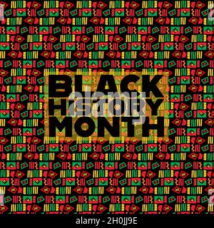 Black history month vector illustration design graphic on a seamless background Stock Vector