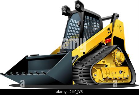 Vector Cartoon Mulcher Skid Sreer. Available EPS-10 vector format separated by groups for easy edit Stock Vector