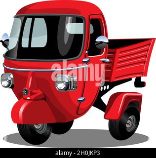 Vector cartoon delivery scooter. Available EPS-10 format separated by groups and layers vith transparency effects for one-click repaint Stock Vector