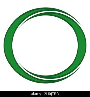 Two crescent moons of green color in a round elegant frame in Islamic style Stock Vector