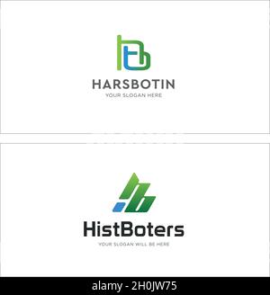 Modern initial icon letter hb business company logo design Stock Vector