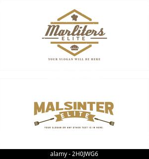 Set of chef restaurant cooking spatula logo design Stock Vector
