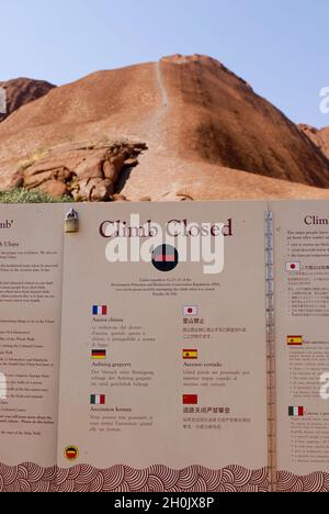 Climb closed, Ayers Rock (Uluru), Australia, Northern Territory, Alice Springs Stock Photo