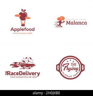 Food restaurant delivery logo design Stock Vector