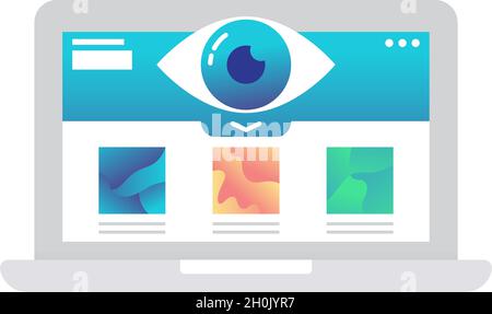 Visualization icon vector visual data on laptop Stock Vector