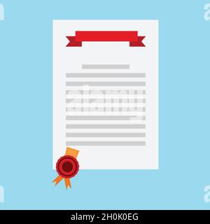 Diploma paper certificate icon flat design Stock Vector