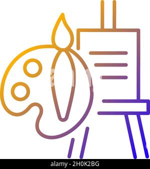 Painting talent gradient linear vector icon Stock Vector