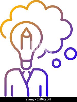 Design thinking gradient linear vector icon Stock Vector