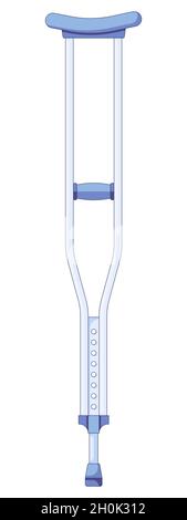Crutches icon. Vector illustration of pair metal crutches and medical walking sticks for rehabilitation of broken leg in a flat style isolated on a Stock Vector